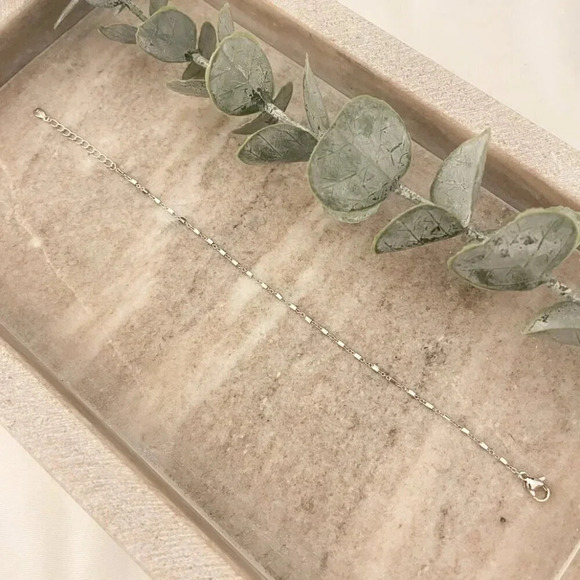 925 Sterling Silver Dainty Minimalist Bracelet Thin Link Stacking Bracelet - Picture 4 of 8